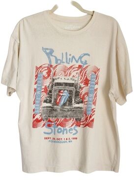 The Rolling Stones Steel Wheels Graphic Band Tee Short Sleeve Medium Cotton